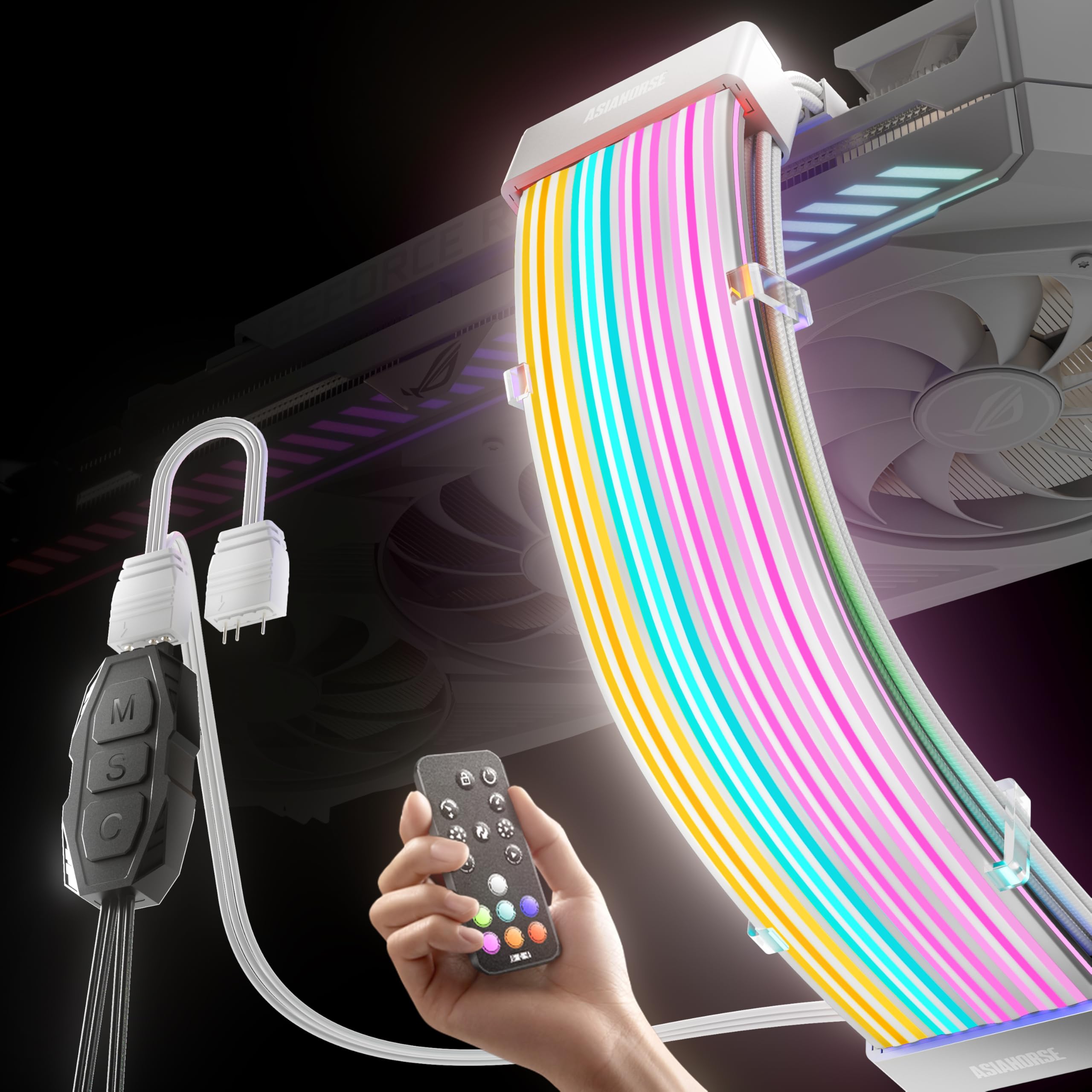 AQ-S60P Slim Pro AURORA RGBライト LED Asiahorse Capa Aurora Pro Argb PSU com 108 LEDs endereçáveis, capa